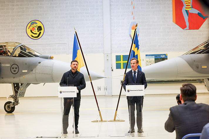 Press conference with Prime Minister Kristersson and President Zelenskyy.