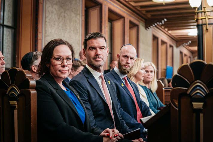Minister for Energy, Business and Industry Ebba Busch, Minister for Foreign Affairs Maria Malmer Stenergard, Minister for Migration Johan Forssell, Minister for Gender Equality and Working Life Paulina Brandberg and Minister for Civil Defence Carl Oskar Bohlin attended the memorial ceremony.