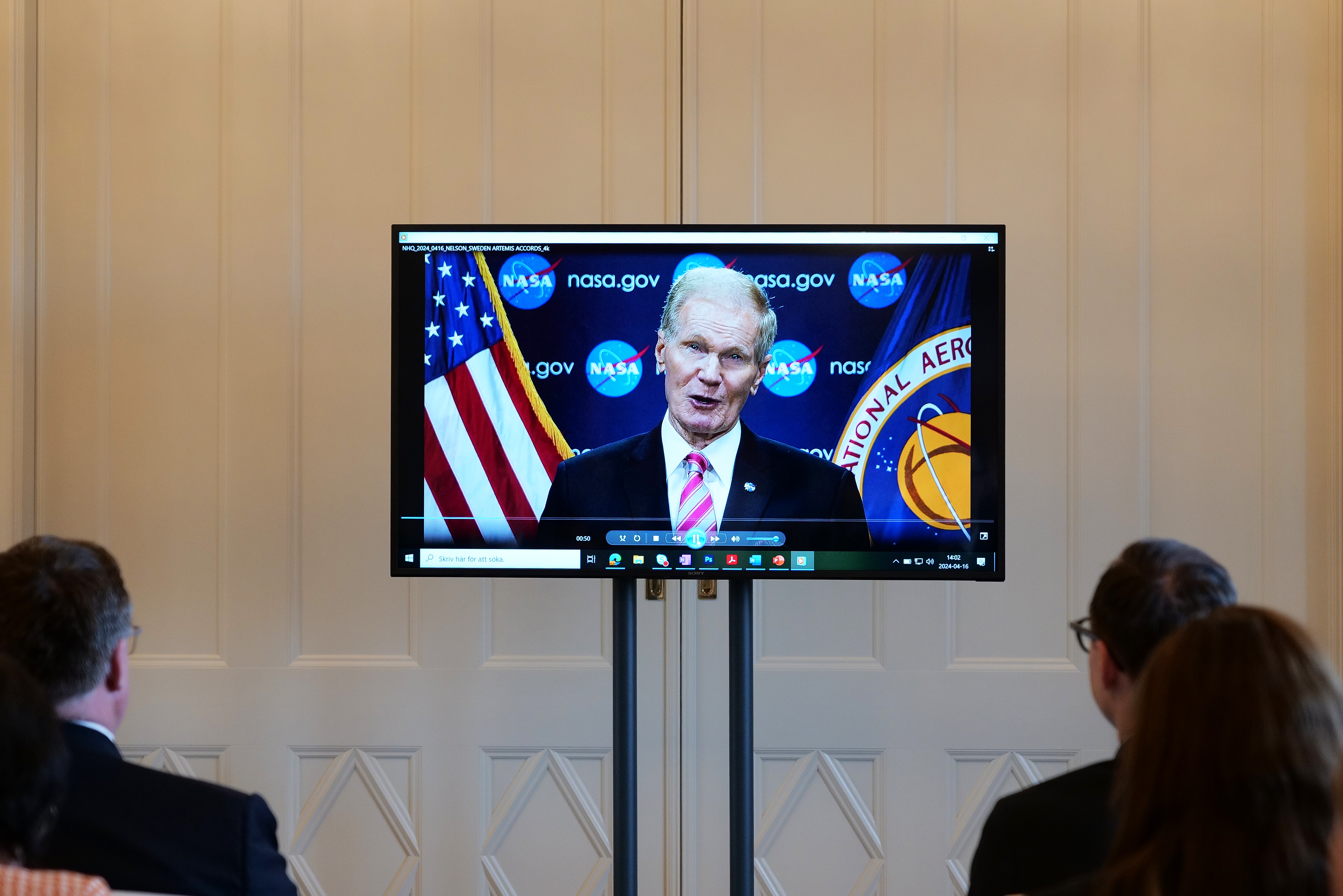 Video remarks from NASA Administrator Bill Nelson was shown at the ceremony.