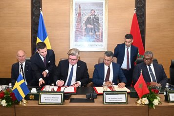 Minister for Justice Gunnar Strömmer and Morocco’s Minister of Justice Abdellatif Ouahbi.