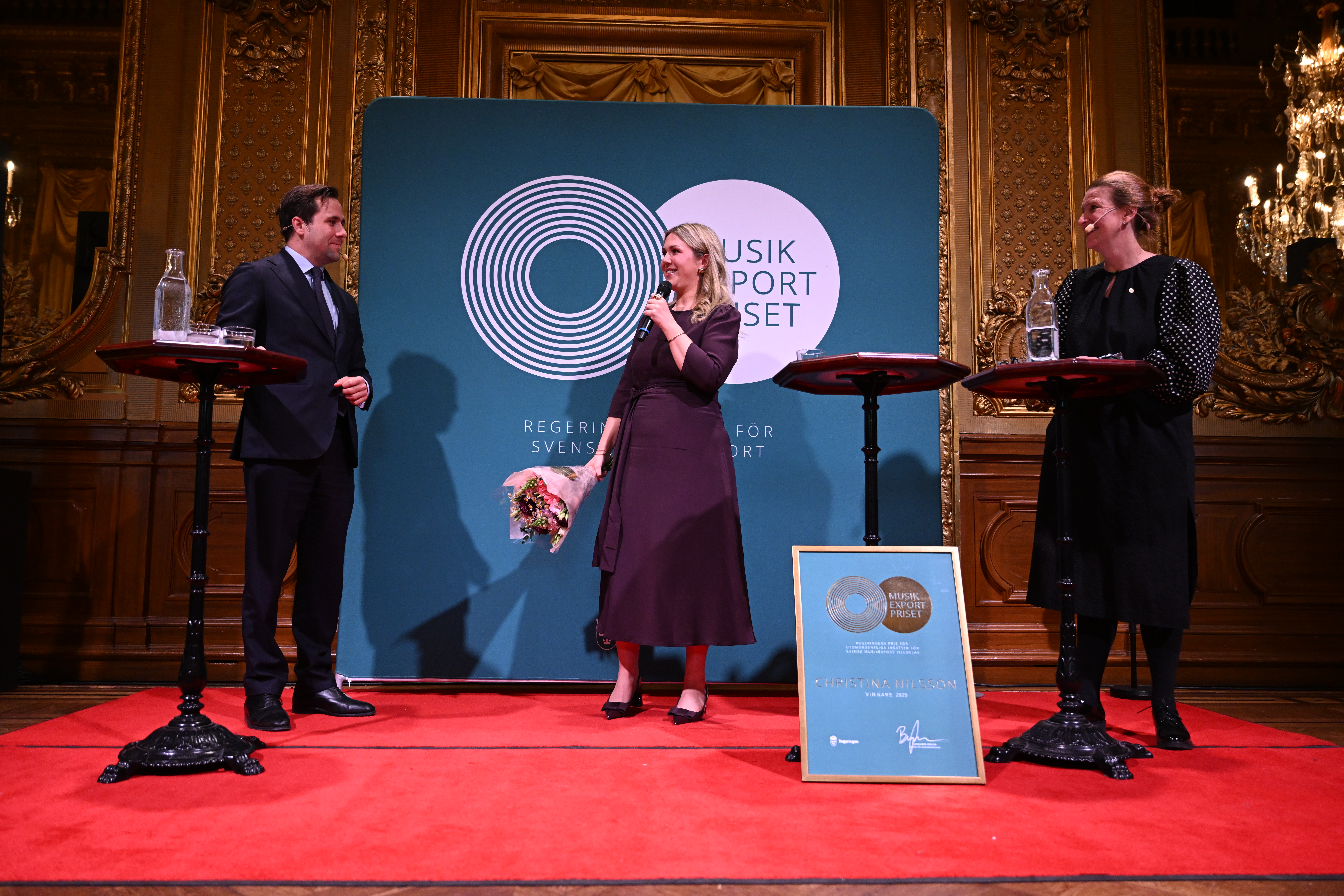 Christina Nilsson and Benjamin Dousa at the Government’s Music Export Prize.